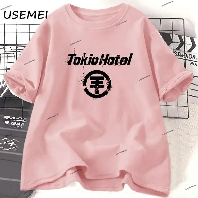 

2023 Футболка Tokio Hotel WoUnisex, хлопковая футболка с короткими рукавами и рисунком поп-рок-группы, уличная одежда унисекс, большие размеры, одежда WoUnisex
