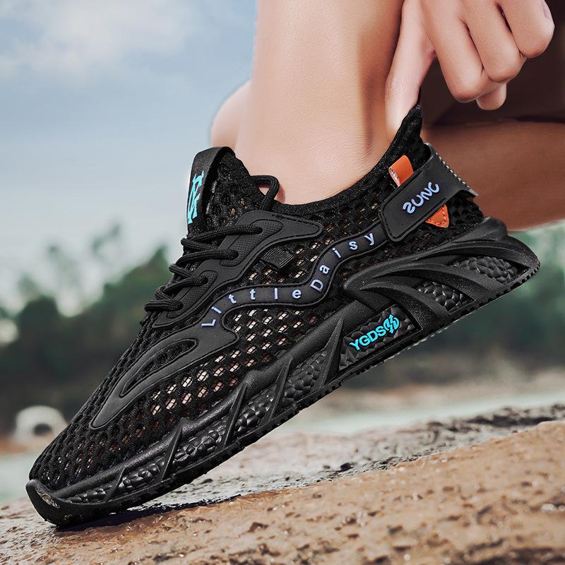 

Обувь Creek, летняя мужская обувь для заброда на открытом воздухе, нескользящая, быстросохнущая, альпинистская обувь с полой сеткой, дышащая, спортивная, для отдыха, прилива 39 чёрный