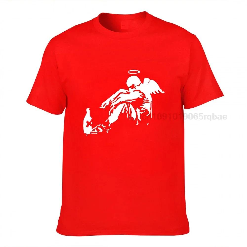 Banksy Fallen Angel T Shirt Unisex Cotton Oversized T Shirts Street Graffiti Popular Tee Graphic Tshirts Emo Unisex