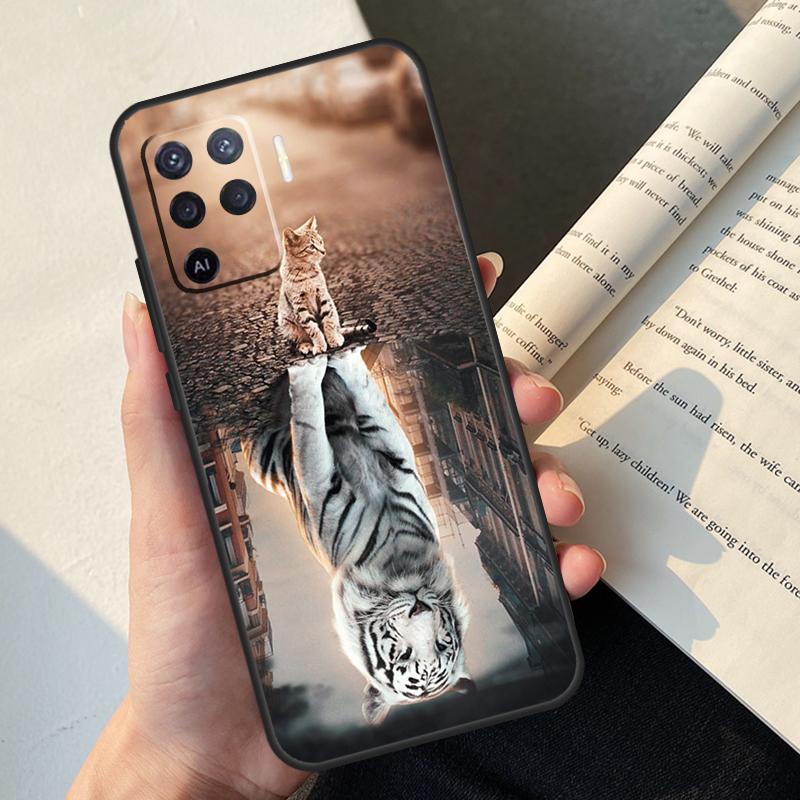 Cool Animal Big Cat Tiger Case For Oppo A5 Pro A15 A16 A17 A57 A77 A94 A74 A54 A76 A96 A40 A60 A80 A18 A38 A58 A78 A98
