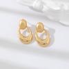 Brushed Splicing Stud Earrings, Women's Exaggerated Sense of High-end, Large Circle Ear Buckles, Temperament, Personality, Niche Earrings, Jewelry