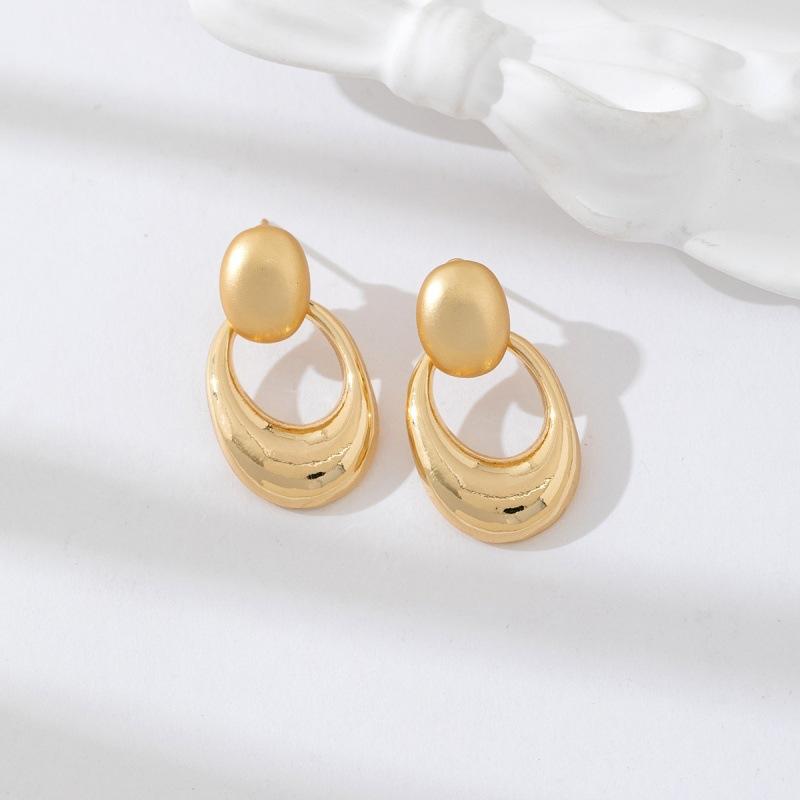 Brushed Splicing Stud Earrings, Women's Exaggerated Sense of High-end, Large Circle Ear Buckles, Temperament, Personality, Niche Earrings, Jewelry