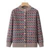 Women's Winter Wool Cardigan: Fleece-Lined Sweater for Middle-Aged & Elderly, Thickened for Autumn/Winter, Ideal for 60+.
