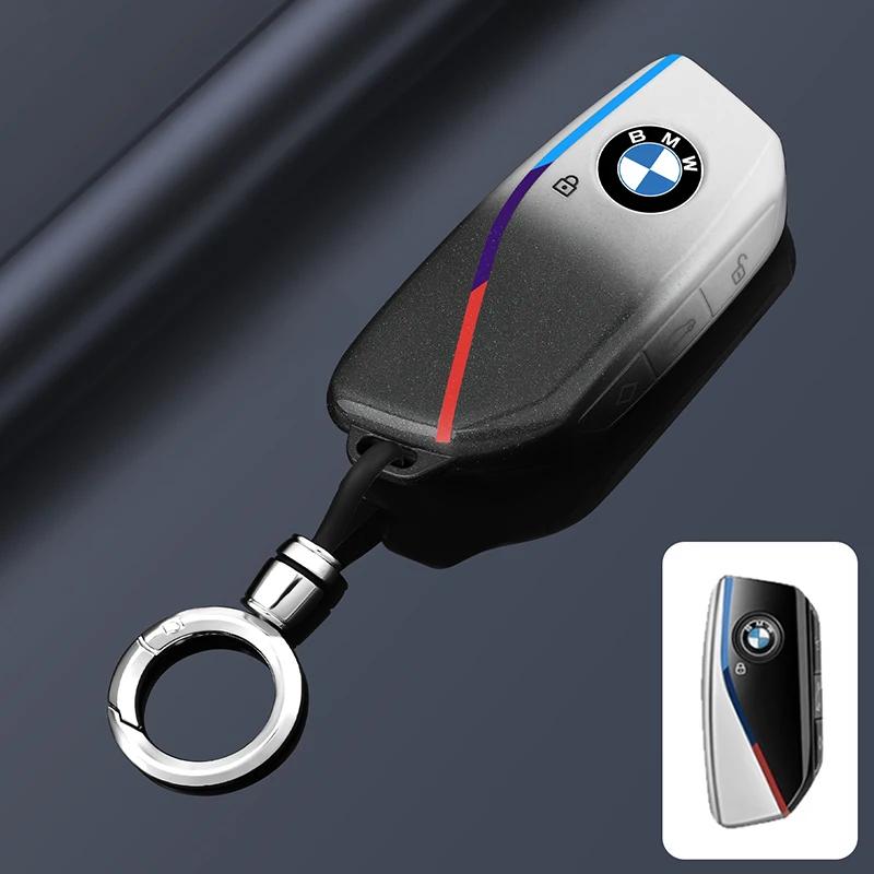 BAGD7 Car Sticker Car Key Fob Ring Chain Cover Case For BMW 530i 540i 550e 750e 740i 760i X1 X2 X5 X6 X7 M5 iX1 iX2 iX XM I5 I7 2024 2
