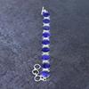 Burmise Sapphire(Simulated) Gemstone Handmade 925 Sterling Silver Bracelet 7-8" b7N11