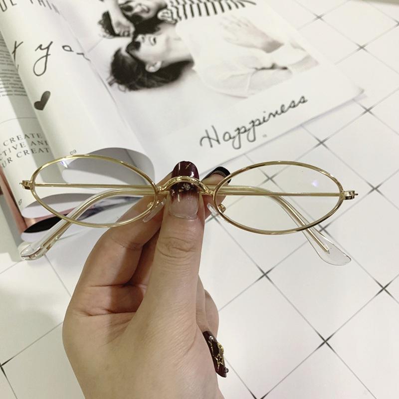 Metal Small Frame Sunglasses, Retro Oval Frame Sunglasses, Fashionable Marine Sunglasses 336