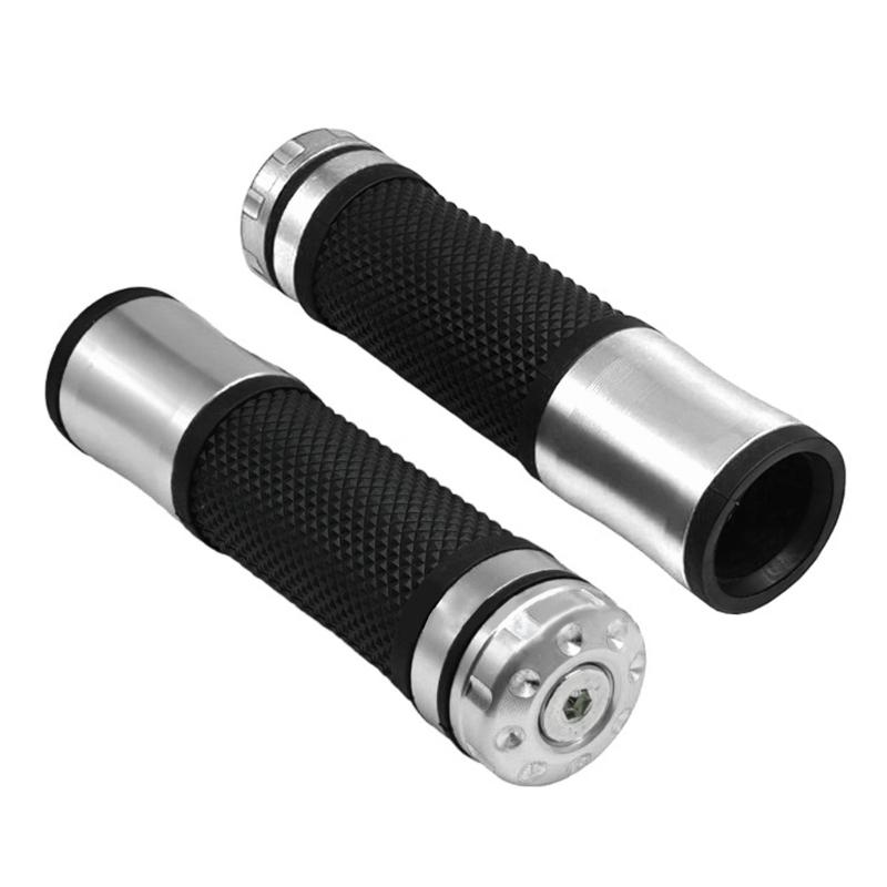 Aluminum Motorcycle Handlebar Grips With Soft Rubber Gel Hand Comfortable Suitable For 7/8" Standard Bars Enhancing Grip