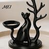Small Countertop Organizer Cute Cat Tree Branch Jewelry Organizer, 3D Printed Earring Bracelet Hair Gifts for Lovers Tie Storage Holder, Decorative