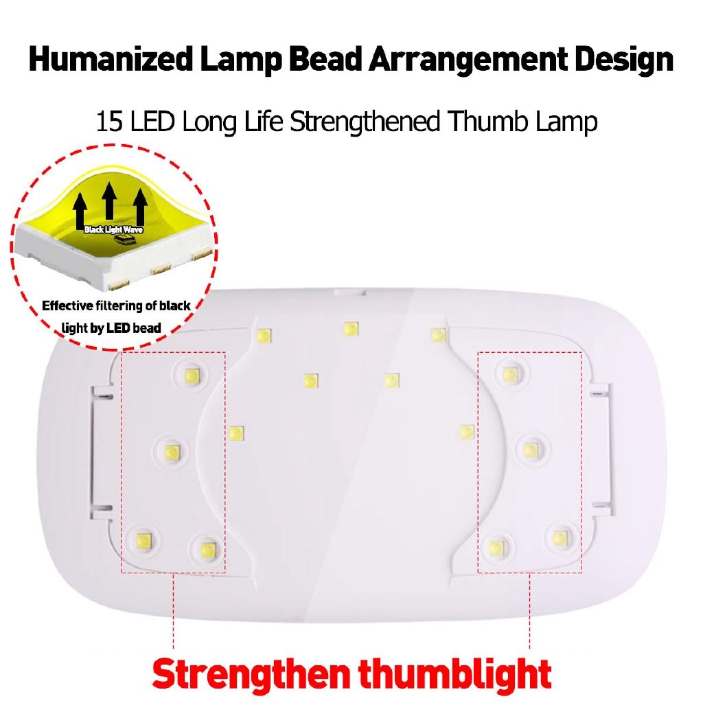 24W Faltbar 15LED Nail Lamp Salon Nail Dryer UV LED Lamp Nail Art Fashionable Beauty Curing Light