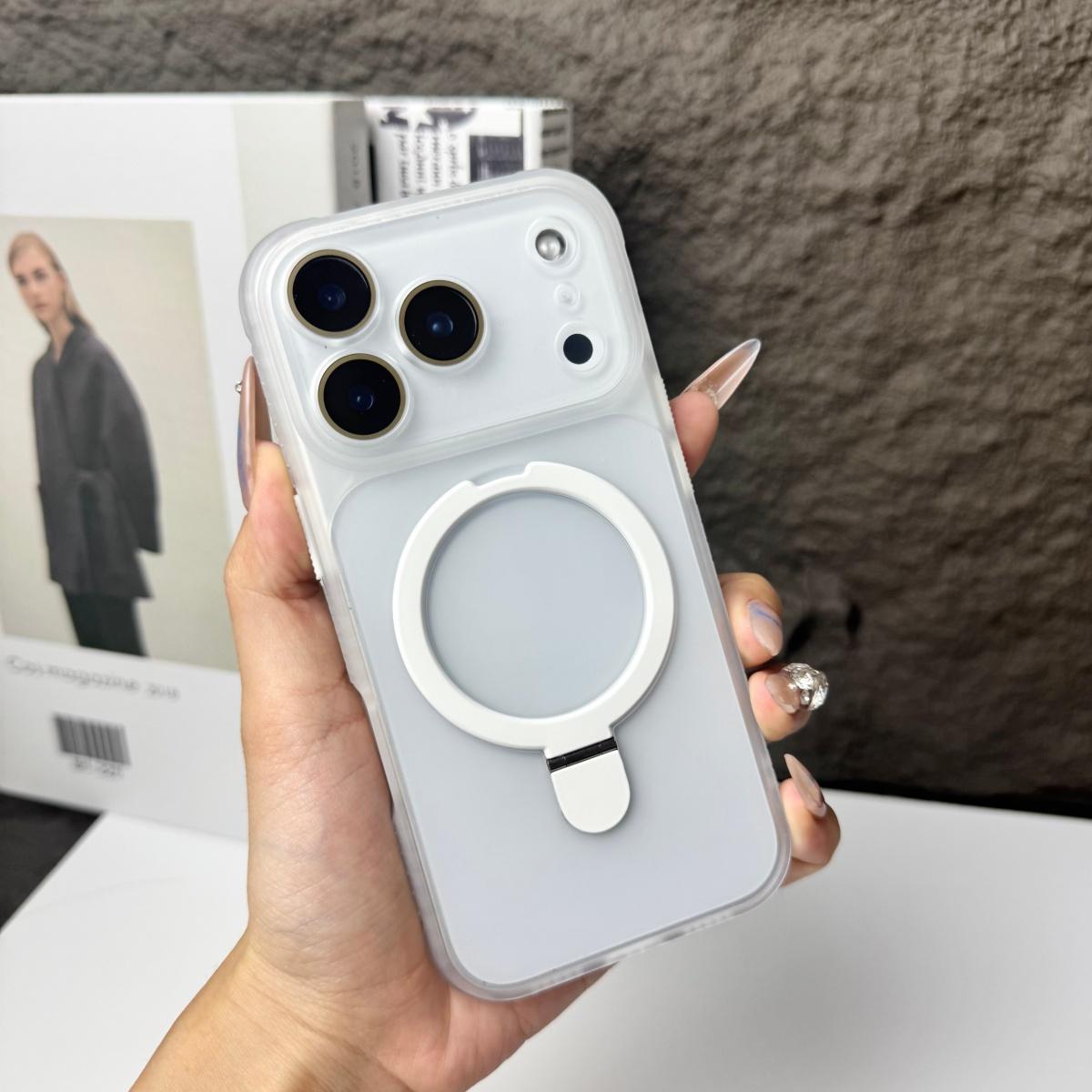 

For Magsafe Stand Holder Anti-fall Case For iPhone 17 16 15 14 Plus 13 12 11 Pro Max Magnetic Charge Bracket Matte Clear Cover iPhone 11