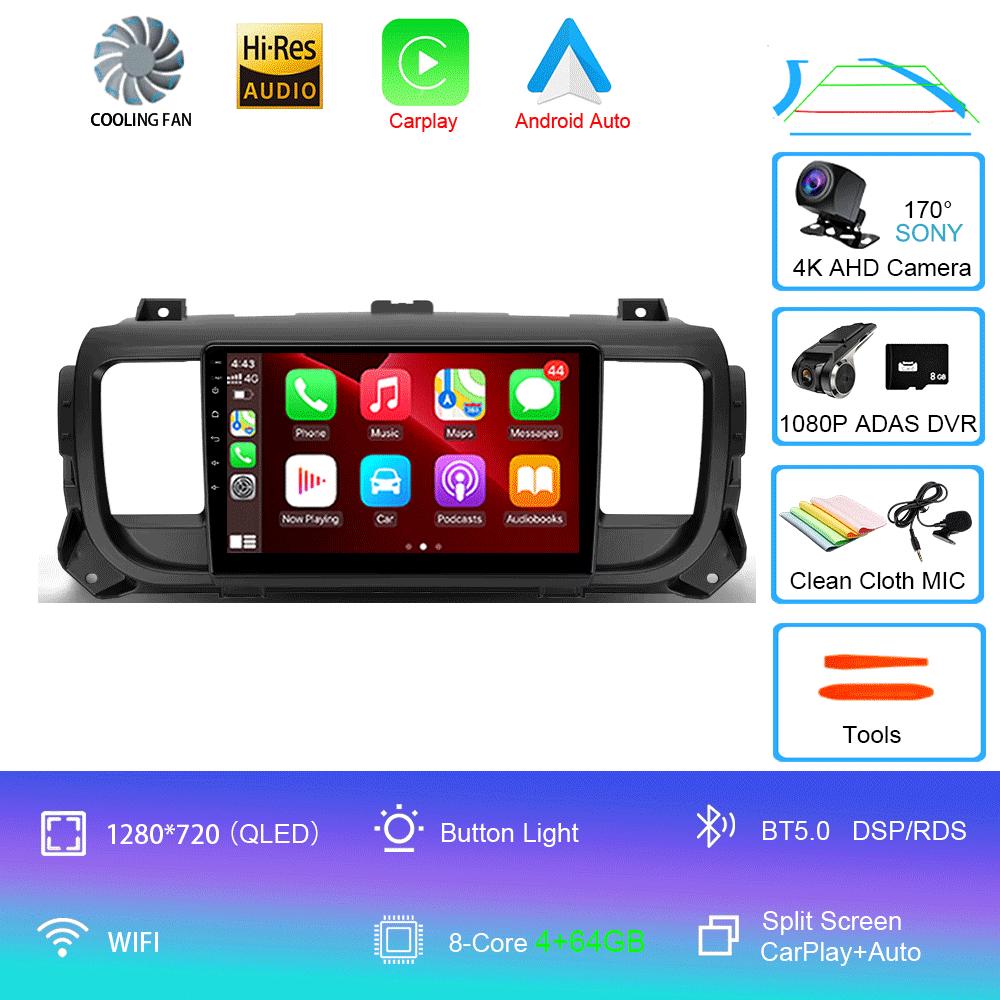 Android 14 Carplay For Citroen Jumpy III 3 SpaceTourer 1 For Peugeot Expert 3 2016 2017 2018 - 2021 Multimedia Player Car Radio