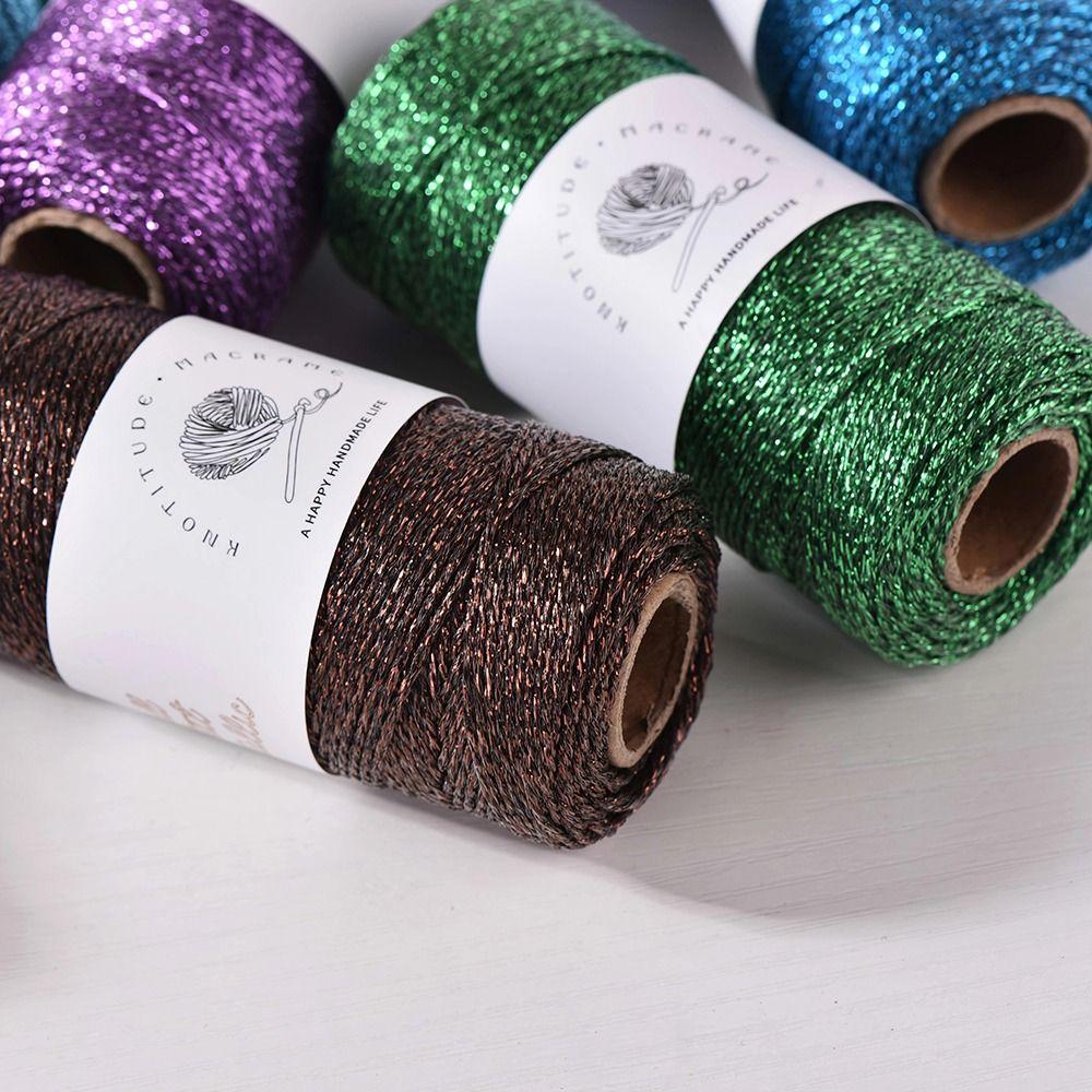 1mm Metallic Yarn Knitting Crochet 100M Hand-woven Wire Multicolor DIY Handmade Glitter Gold Sliver Cord Thread