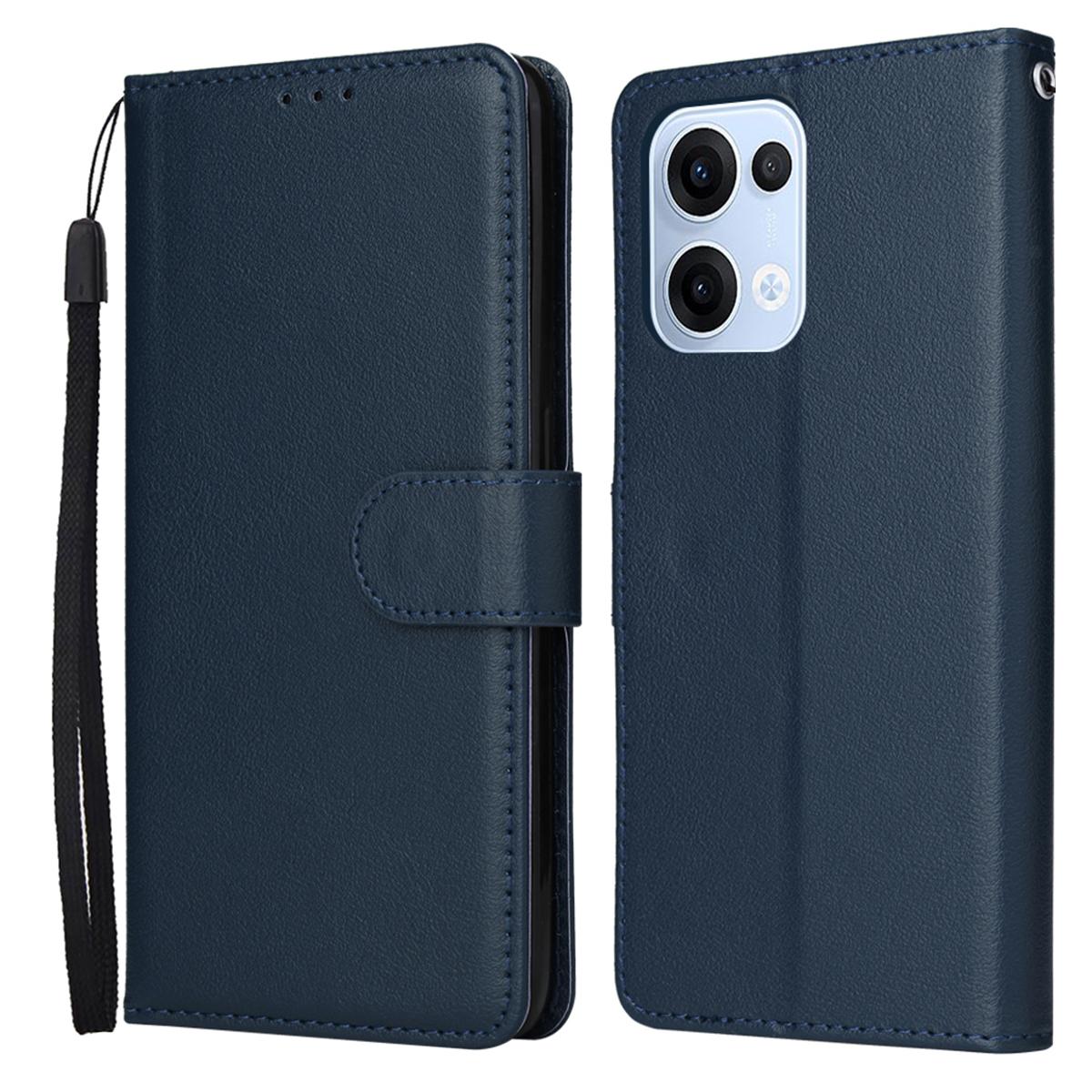 

For Oppo Reno13 5G (Global) Case Wallet Stand View PU Leather Phone Cover with Wrist Strap C