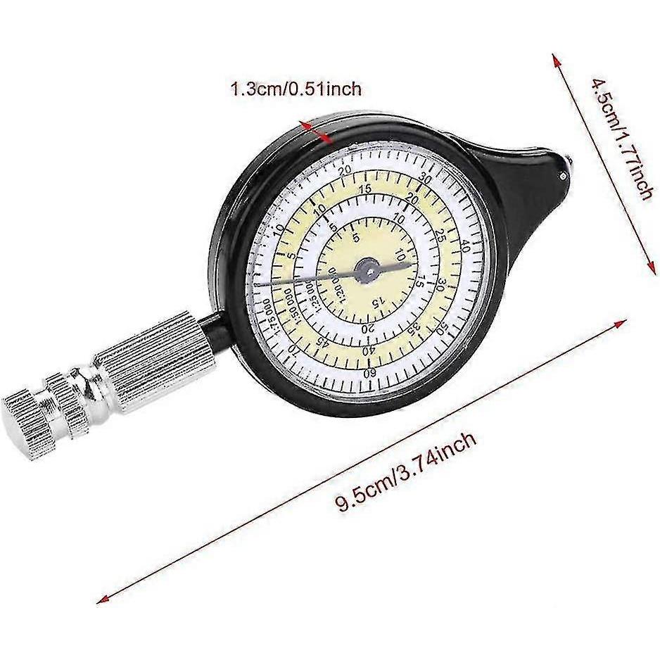 Curvimeter Map Curvimeter, Curvimeter Compass, Opisometer Diance Calculator Map Measurer Compass Hiking