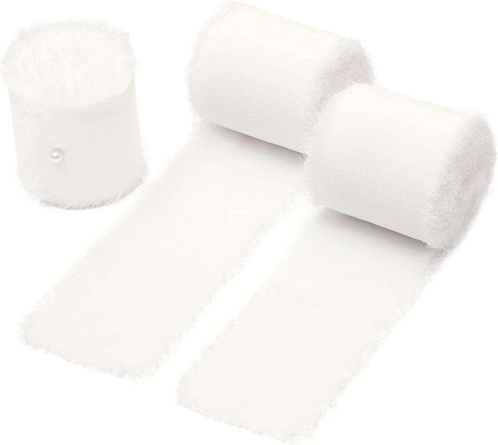 4CMx5M Hand-Torn Frayed Edge Cotton Linen Ribbon For Wedding Invitation Bouquets Wrapping Xmas Valentine'S Day Gifts Decorations