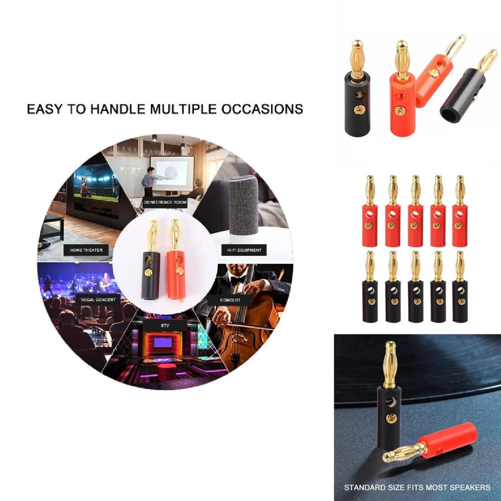 Audio Connector 4mm Gold Plated Lantern Plug With Screws For Diy Hifi Projects