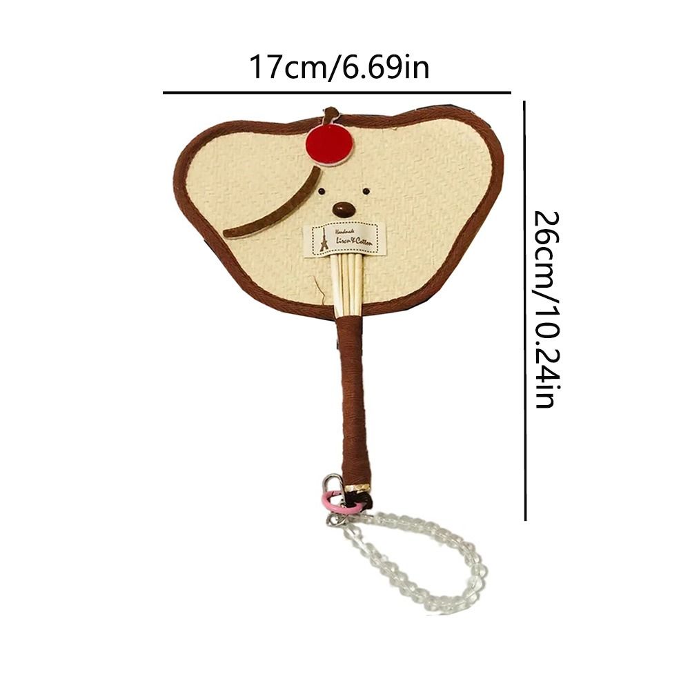 Decorative Bear Handheld Fan Cartoon Cute Summer Fan Unique Straw Woven Fans  Photography Prop