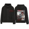 Jonge Miko Late Checkout Tour Print Rits Hoodie Mannen Vrouwen Esthetische Trend Sweatshirts Los Casual Winter Rits Jack
