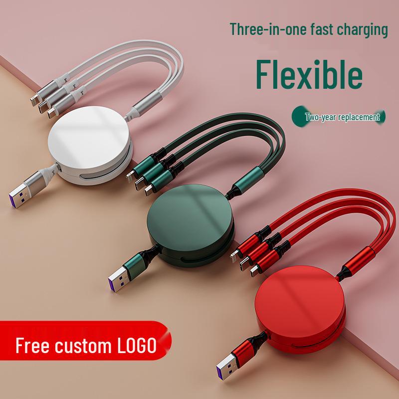 Juran Retractable Multi-Head Fast Charging Cable - 3-in-1 Function