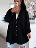 2024 Women's Solid Color Loose Casual Button-Down Shirt