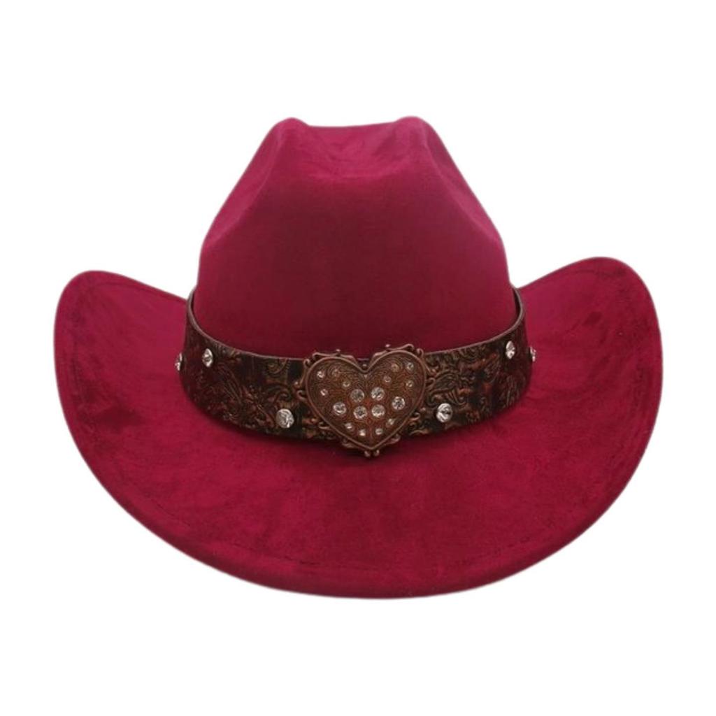 Premium Sense One-Word Top Suede Top Hat Jazz Hat New Love Diamond-Encrusted Western Cowboy Hat