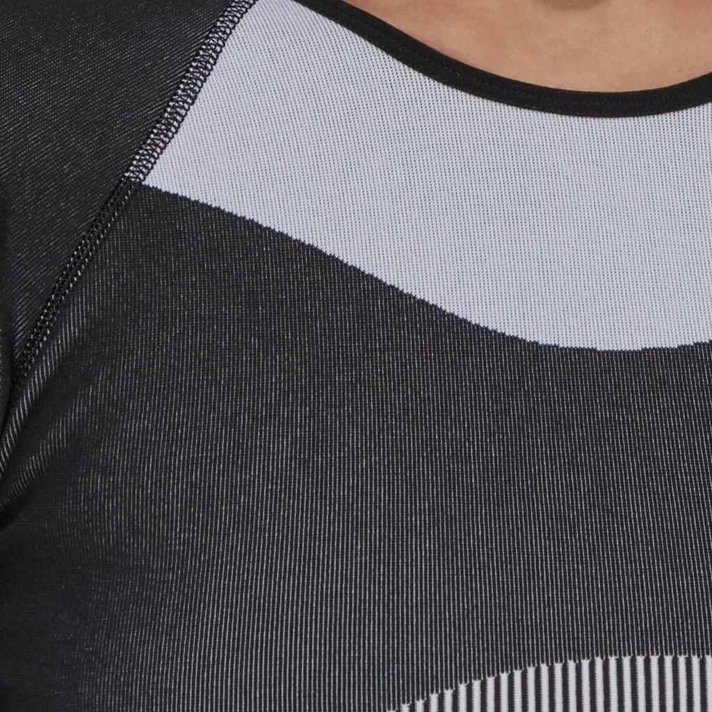 Adidas X Stella McCartney Collaboration FW22 Tst Ls Cropped Design Round Neck Sports Long Sleeve T-Shirt Women Tops Gray HN2883