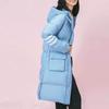 Adidas Neo Casual Warm Hooded Down Jacket Women Outerwear Sky-Blue H18622