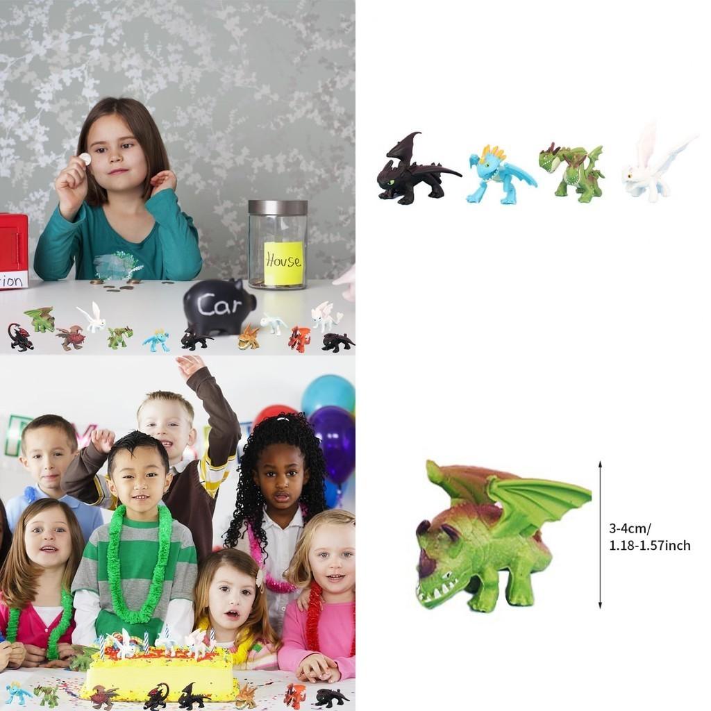 123q Set Of 12 Pvc Figures From Popular How To Train Your Dragon Series