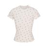 Valentines Day Collection Logo Pointelle T-Shirt Round Neck Pullover Versatile Short Sleeve Regular T-Shirt Women Tops TP-TSH-3645-MPR
