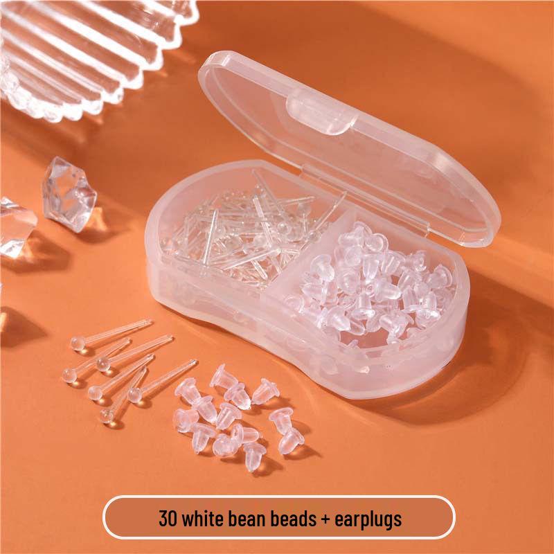 Transparent Resin Ear Piercing Studs - Anti-Clogging, Invisible, Ideal for Newly Pierced Ears