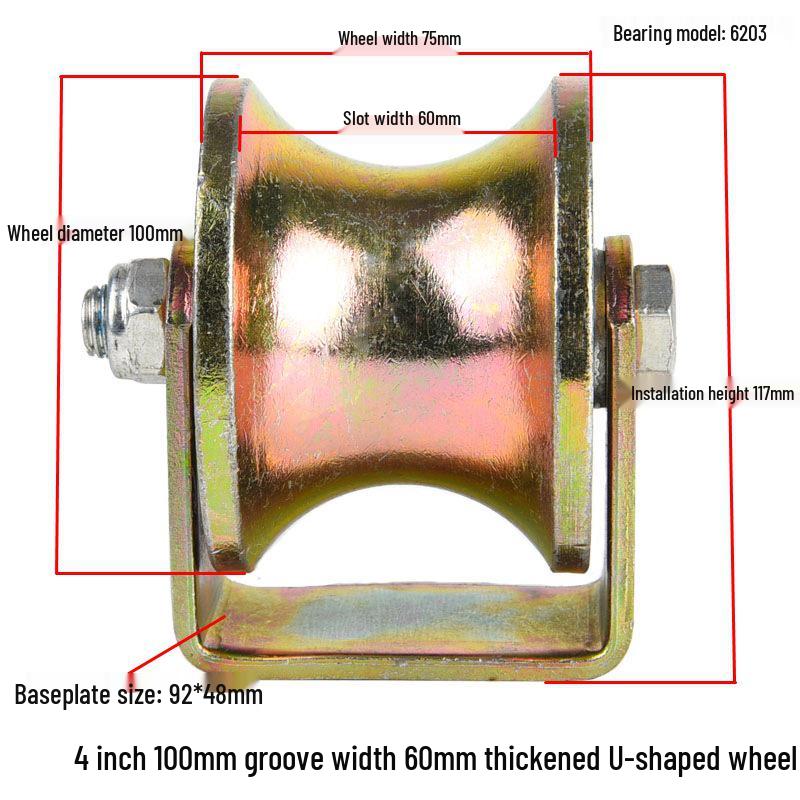 V, U, and H-Type Track Pulleys: Sliding Door V-Groove Wheels with Bracket