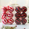 6Pcs 8cm Christmas Ball Ornaments Plastic Hanging Decor for Tree Window Display & DIY Crafts Shatterproof Festive Decorations