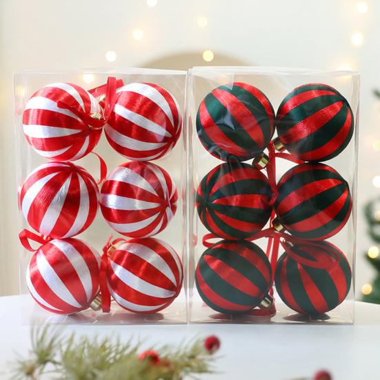 Yousheng 6Pcs 8cm Christmas Ball Ornaments Plastic Hanging Decor for Tree Window Display & DIY Crafts Shatterproof Festive Decorations