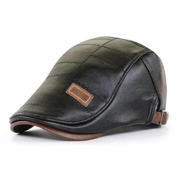 Men PU Leather Beret Higher Quality 2025 Autumn Winter Visor Flat Cap Warm Hat Berets Vintage England Newsboy Caps