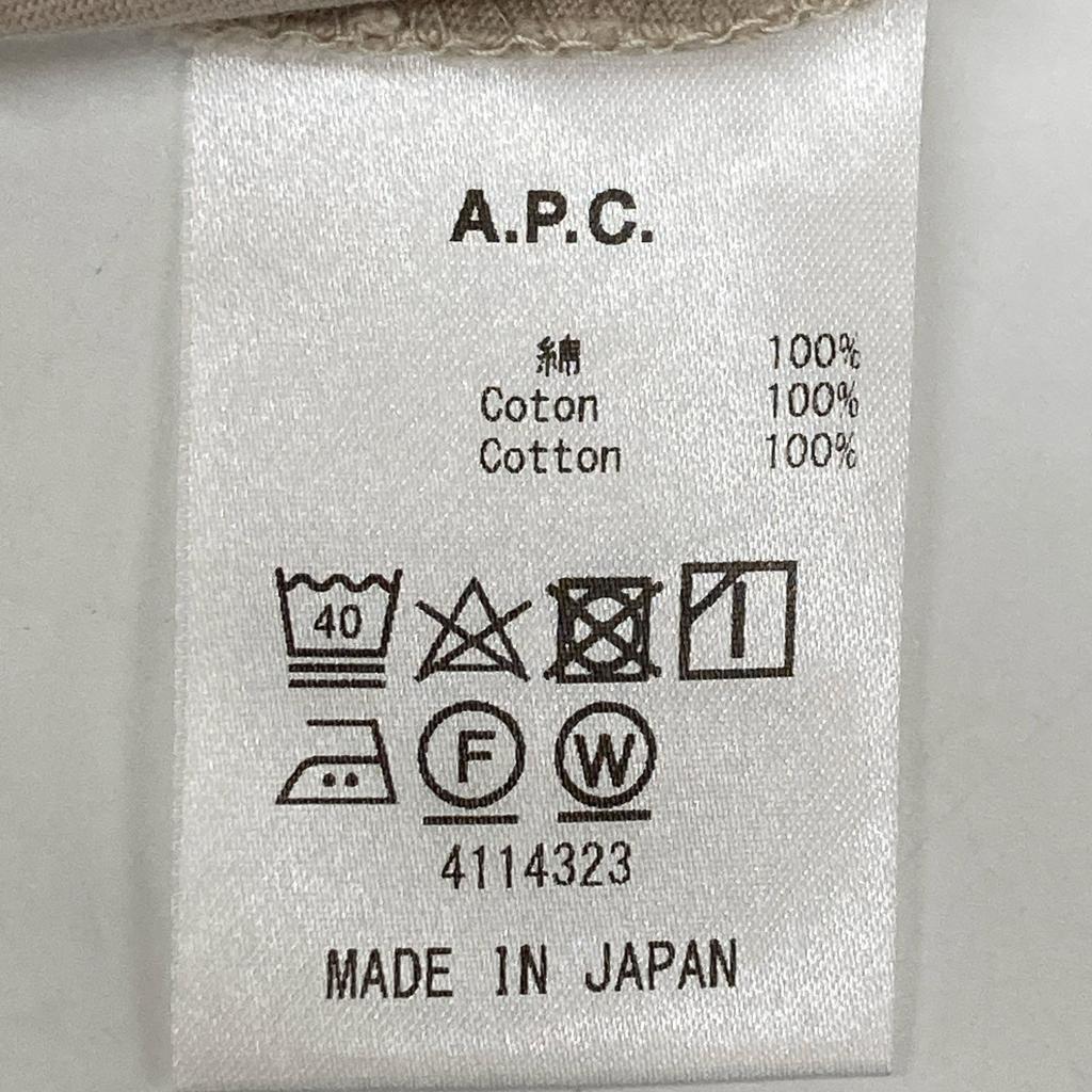 A.P.C. 25082-1-92707 Beige Embroidered Pocket T-Shirt Tops L beigeUsed