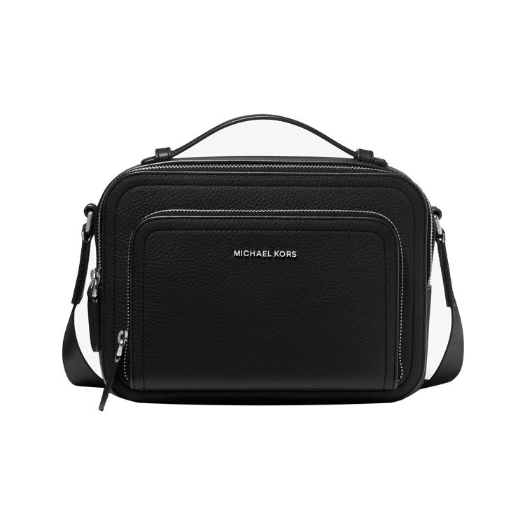 New MICHAEL KORS Hudson Leather Camera Bag, Crossbody Handbag Medium Size Men's Black 33F2LHDL6L-001