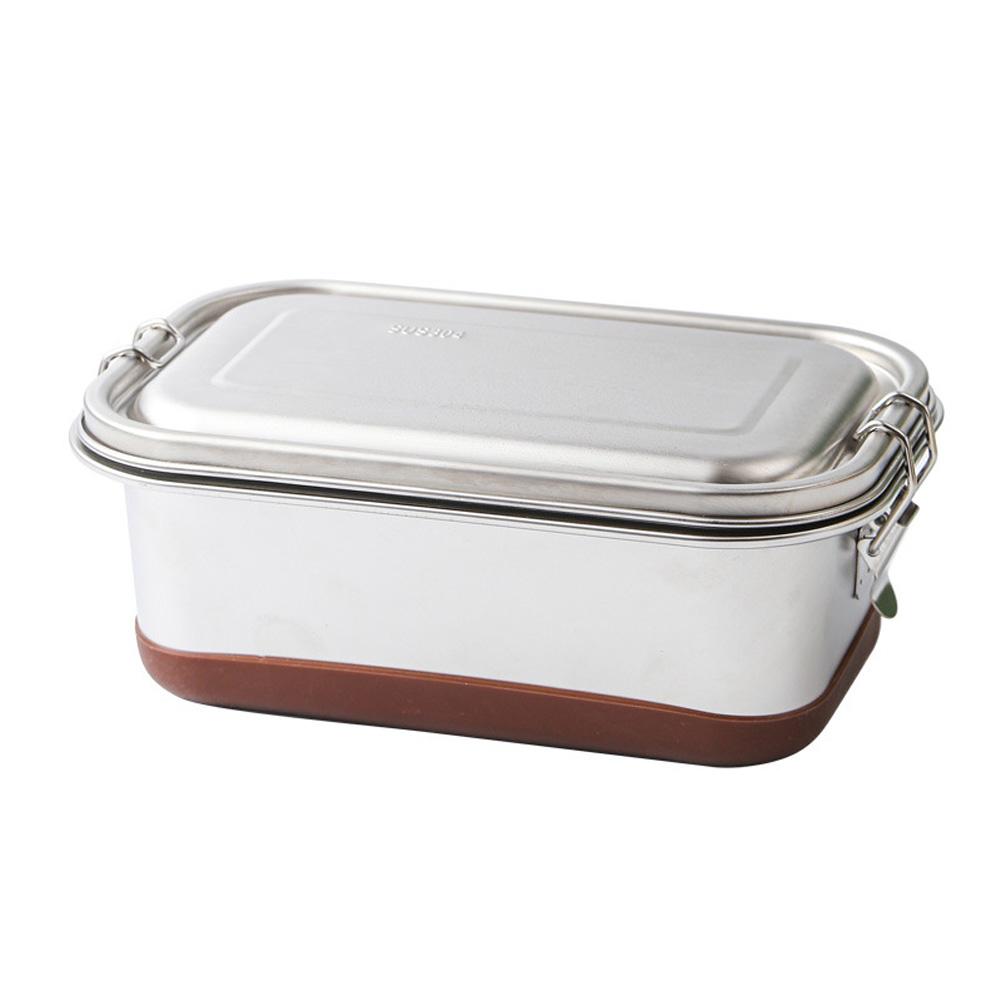 

1.2l Portable Insulated Lunch Box Leakproof Food Heater Food Warmer Container For Students Office Workers single layer pure steel#0