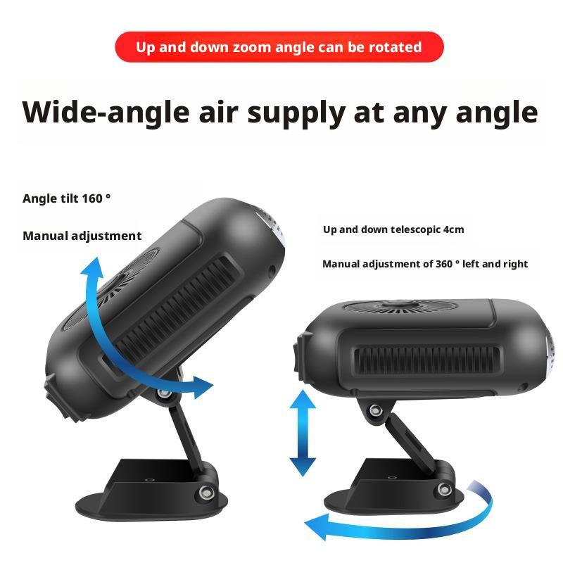 12V/24V Car Windshield Defogger Defroster 2 In 1 Defogging Defrosting Heating Fan 360 Degree Rotating Anti-Fog Automobile Heater