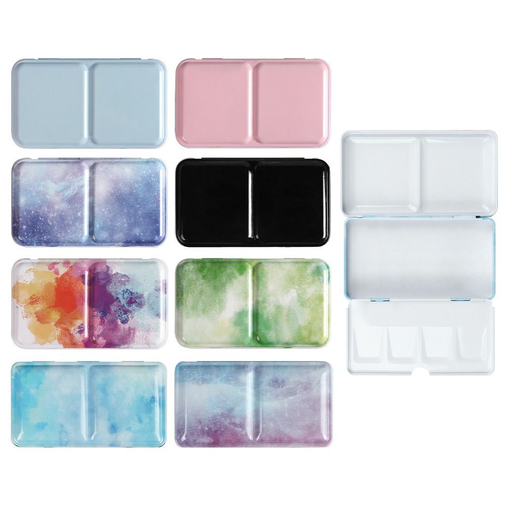 Metal Construction Watercolor Paint Box Small Size Folding Paint Box For Gouache Painting