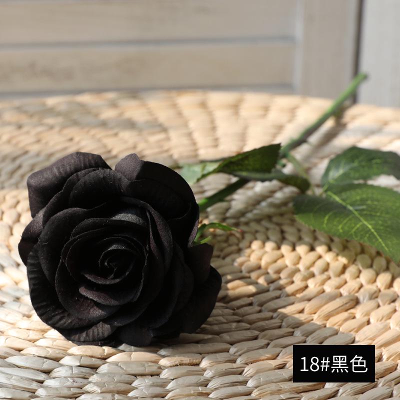 Simulation moisturizing rose home decoration wedding props fake flower simulation flower single branch moisturizing silk rose