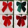 1/2PCS Red Christmas Decorative Bowknot Flannel Big Size Xmas Tree Hanging Bowknot DIY Accessories Showwindow Ornament