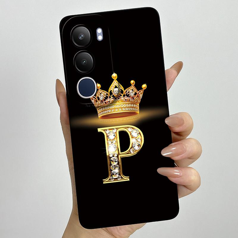 Pro Vivo Y19s 4G Pouzdro Koruna Počáteční Písmeno Měkký Silikonový Ochranný Zadní Kryt Pro Vivo V2419 Coque pro VivoY19S Y 19 s Fundas