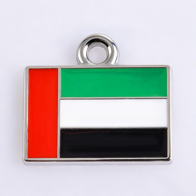 5pcs/Lot Different Countries Flags Enamel Charms For Jewelry Making Supplies Rectangle Silver Color Pendants Handmade Materials