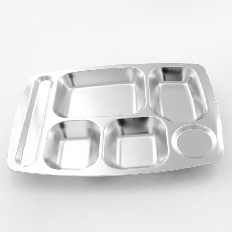 Stainless Steel 6-Compartment Divided Lunch Tray