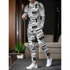 2026 Autumn/Winter New Style Simple Casual Fashion-Comfortable Soft 3D Letter Pattern Printed Men's Round-neck Sweatshirt Set
