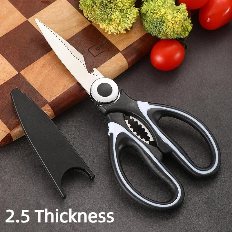 Multifunctional Kitchen Scissors Household Cut Vegetables Roast Broiler Scissors Stainless Steel Scissors