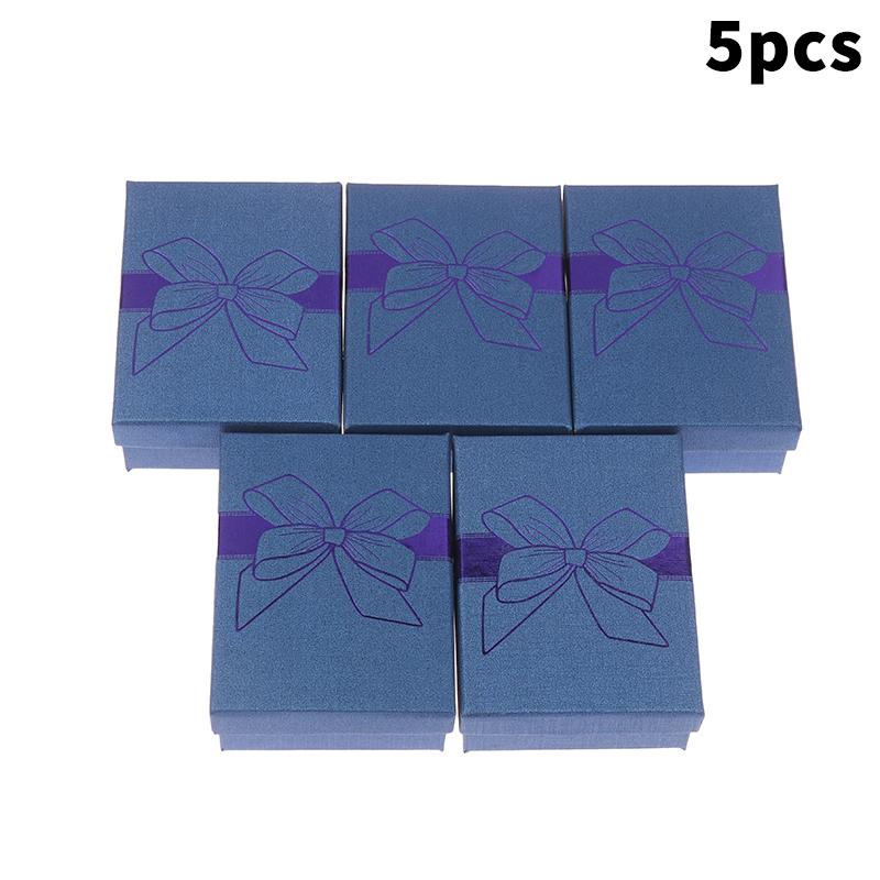 5Pcs Bow Jewelry Box Ring Earrings Bracelets Necklace Organizer Paper Jewelry Gift Packaging Box Wedding Proposal Supplies
