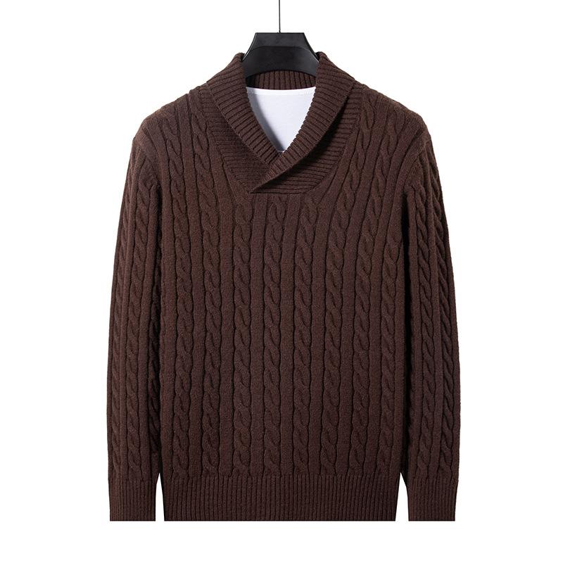 Autumn New Young Men's Long-sleeved Pullover Sweater Korean Style High-elastic Sweater Men's Fitted V-neck Bottoming Shirt