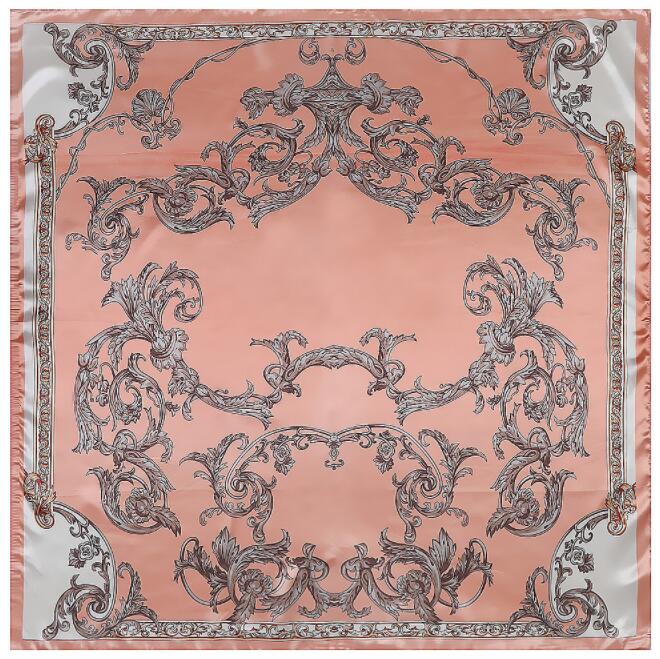 90*90cm Luxury Brand Women Silk Scarfs European Architectural Pattern Square Scarves Spring Summer Shawls For Ladies