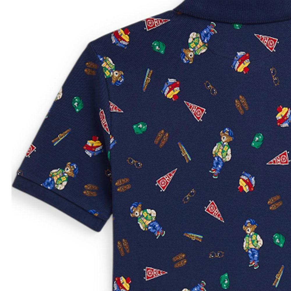Polo Ralph Lauren T-Shirt Ss24 Full Print Animal Print Straight Cut Short Sleeve Kids Tops Blue CWPOKNIY8021217-999
